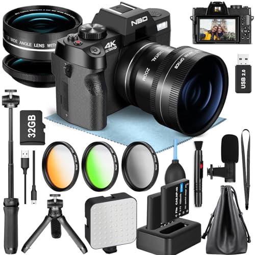 NBD 4K Digital Cameras for Photography - 48MP/60FPS Video Camera for Vlogging