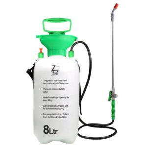 ZOPPER 8 Litre Garden Pressure Spray Bottle – Pump Action Water Sprayer For Outdoor Plants