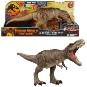 Mattel Jurassic World: Chaos Theory Netflix - All-Out Attack Tyrannosaurus Rex Dinosaur Action Figure Toy