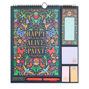 Grupo Erik Frida Kahlo Wall Planner 2025 | Monthly Planner 16 Months Sep 2024 - Dec 2025 | 11.8 x 13.4 inches - 30 x 34 cm | With Stickers/Pen/Shopping List | Frida Kahlo Calendar 2025