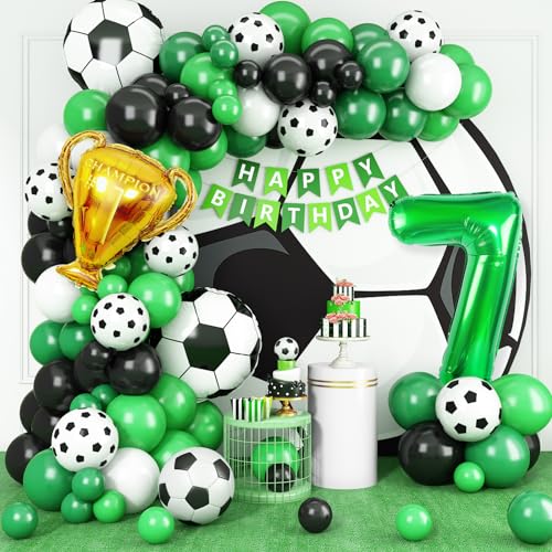 7th Birthday Football Balloons Arch