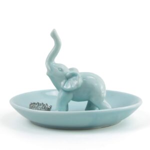 Titanape Blue Elephant Ring Holder Trinket Dish