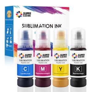 SUPERSUBINK Sublimation Ink for Epson 2810 ET-2850 2830 2815 4810 Compatible EPSON ECOTANK Printer (Autofill/ICC-Free/Anti-UV)