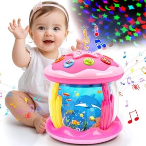 Baby Toys 6 to 12 Months Ocean Rotating Projector Musical Sensory Toys for 1 2 3 Year Old Girls Boys Early Educational Learning Infant Light Up Toys for 6 9 12 18 Months Baby Christmas Birthday Gifts