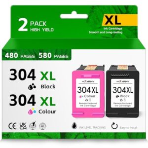 304XL Ink Cartridges Combo Pack for HP 304 Ink Replacement for HP 304 Ink Cartridges Black and Colour Work with HP Envy 5000 5010 5020 5030 5032 DeskJet 3760 3762 3720 3750 2600 2620 263