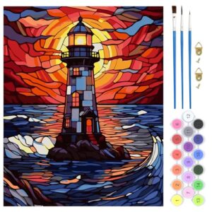 QENSPE Landscape Paint by Numbers for Adults and Beginner
