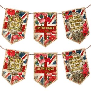 12 Flags for D Day 80th Anniversary Decorations