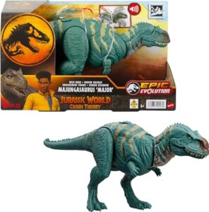 Mattel Jurassic World: Chaos Theory Netflix - Wild Roar Majungasaurus Dinosaur Figure with Continuing Massive Chomp Attack & Roar Sound