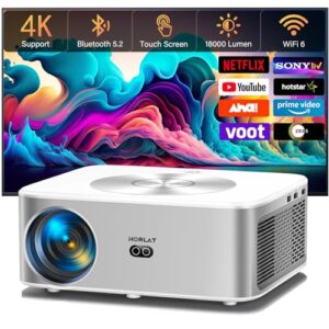 【Android TV】Smart Projector 4k Support with 5G WiFi& Bluetooth-700ANSI Portable Outdoor Movie Projector