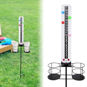 BOOSTEADY Metal Cornhole Scoreboard with Drink Holders Corn Hole Score Keeper with Magnetic for Outdoor Yard Lawn Game