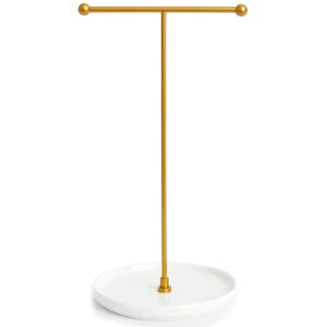 Jewellery Stand Organiser - 6 inches/15cm Ceramic Base X 1ft/30cm Height Necklace Holder