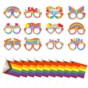 AFYHH Progress Rainbow Pride Flag Pride Decorations Pride Fancy Glasses Handheld LGBTQ Rainbow Trans Flag Pocket Gay Lesbian Flags Pride Day Party Parade Decorations Accessories Supplies