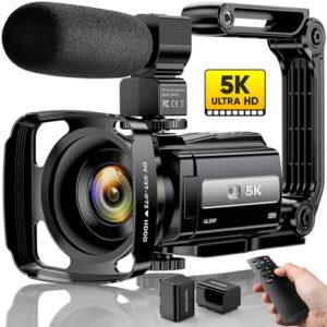 5K Video Camera Camcorder 48MP UHD WiFi IR Night Vision Vlogging Camera for YouTube 16X Digital Zoom 3” Touch Screen Camera Recorder with Microphone