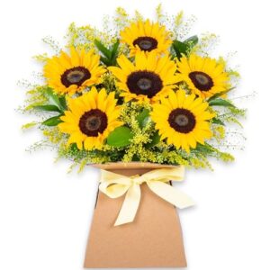 Summer Sunflowers Fresh Flower Bouquet Delivered in Prestation Vase | Sunflowers