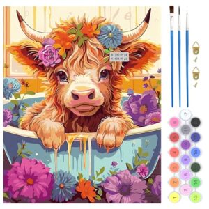 QENSPE Cow Paint by Numbers Kit