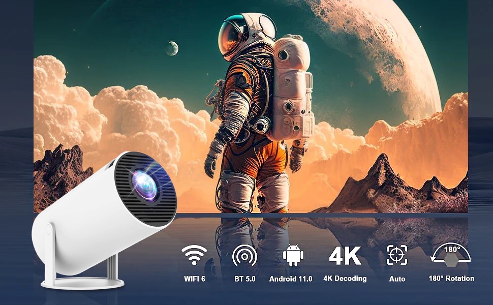 Projector mini TV 4K gaming portable HY300 Led Smart Movie Netflix Amazon iphone android Watch HD