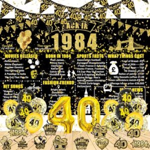 40th Birthday Black Gold Party Decoration