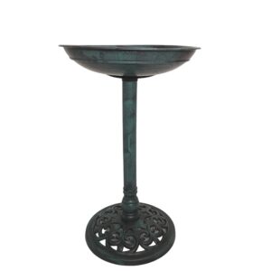 Samuel ALEXANDER 63cm Tall Resin Garden Bird Table Bird Bath With Planter Outdoor Bird Feede