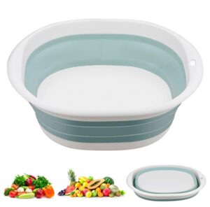 9-10L Collapsible Washing Up Basin Portable Silicone Washbasin Small Portable Laundry Washing Basin Multifunctional Outdoor Travelling Basin for Kitchen Sink Camping Travel Hiking Motorhome