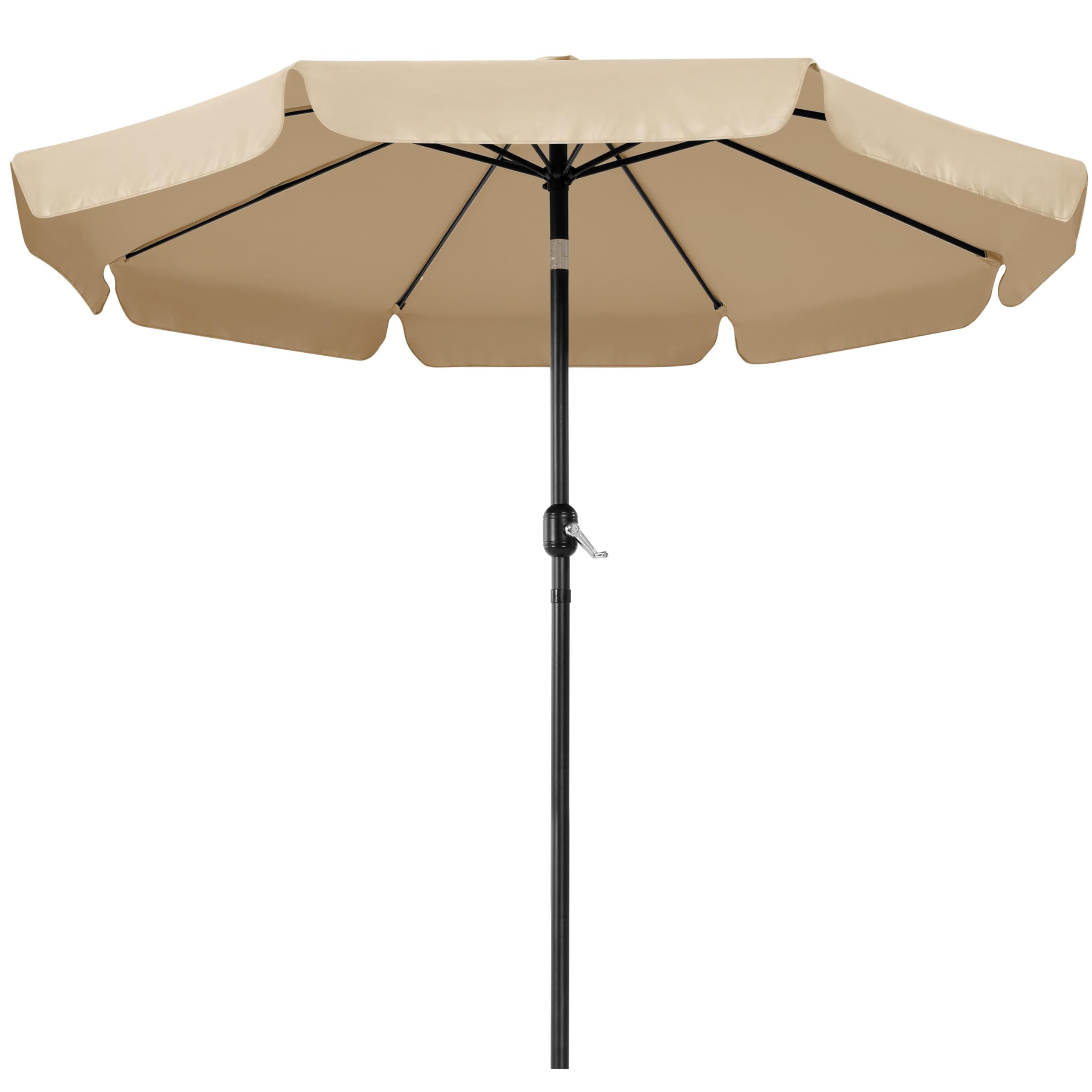 Yaheetech 2.7M Garden Parasol Umbrella Table Patio Umbrella Outdoor Sun Shade Umbrella with Crank Handle & 8 Metal Ribs for Garden/Deck/Balcony/Beach/Pool Ta