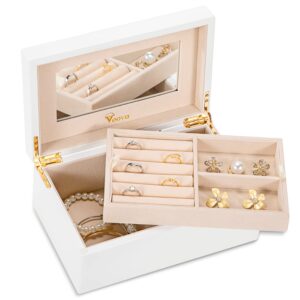 Voova Wooden Jewellery Box Organiser for Women Girls
