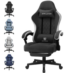 GTPLAYER Fabric Gaming Chair with Footrest