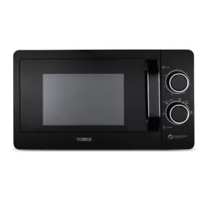 Tower T24042BLK Manual Microwave with Sleek Mirror Door