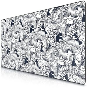 TITANWOLF - XXL Mouse Mat - Mouse Pad 1200 x 600 x 3mm –Speed Gaming Mouse Pad - Extra Large - Table Mat Large Size - improved Precision and Speed – Design Koi Tattoo