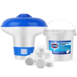 Chlorine Tablets for Hot Tubs: 220g Chlorine Tablets with Floating Dispenser