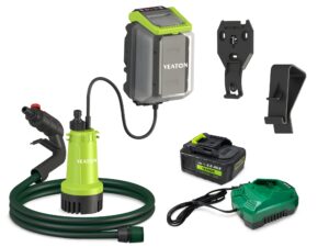 VEATON Cordless Submersible Water Pump with 18V 4.0Ah Battery