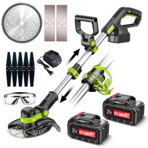 2024 Newly Metal Blade Cordless Strimmer Upgraded 8-Inch Blade Grass Trimmer For Lawn Trimmingtwigsbrush Cutting