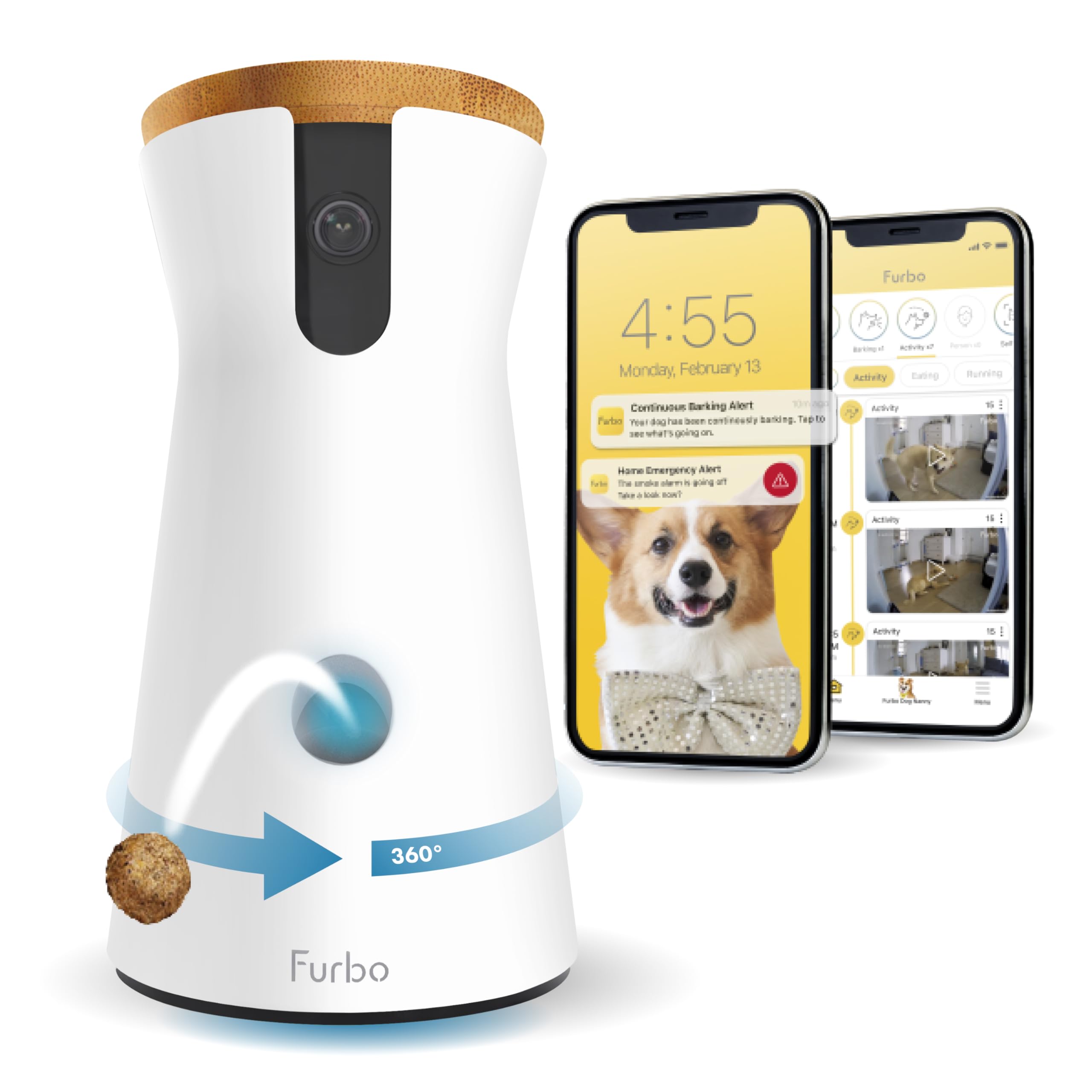 Furbo 360° Dog Camera w/Subscription [Premium Safety Package] Smart Camera Designed for Dogs