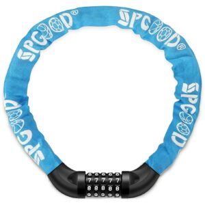 SPGOOD Bike Locks Heavy Duty/Bicycle Chain/Cycling Lock (14 Colors) 5-Digits Codes Resettable 100