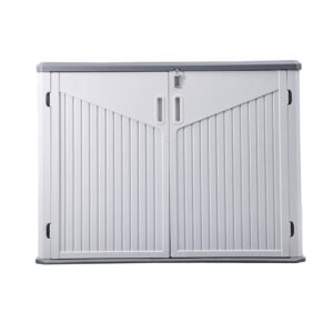 Panana Plastic Garden Shed Outdoor Furniture Storage Shed Plastic House Tool Shed Utility Chest Shed Box (132 x 72x 99 cm-White)