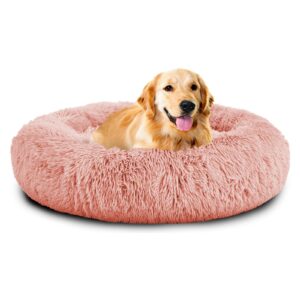 Mirkoo Dog Beds Calming Donut Pet Bed Washable Anti Anxiety Faux Fur Pet Bed