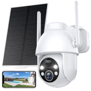 YESYAMO 360° PTZ Solar Security Camera Outdoor Wireless