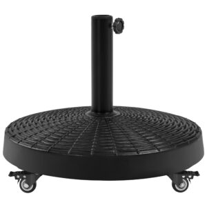 Yaheetech 24kg Patio Umbrella Base Heavy-Duty Resin Base Stand with Wheels Self-weight Garden Parasol Base for Outdoor Market Umbrella