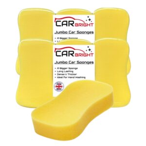 Jumbo Car Sponges (6 Pack) - Large Car Wash Sponges From Car Bright - Perfect for Car Care