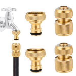 Sylken 4Pcs Brass Hose Fitting Set