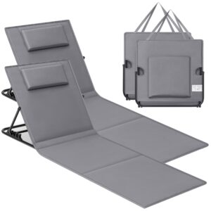 SONGMICS Set of 2 Folding Beach Sunloungers