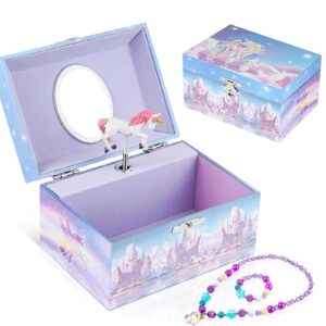 Homtibrm Musical Jewellery Box for Girls with Unicorn Jewelry Set
