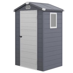 Outsunny 4 x 3ft Plastic Garden Storage Shed with Foundation Kit