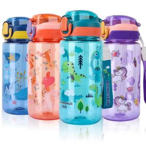 SENBSLAN Kids Water Bottles With Straw