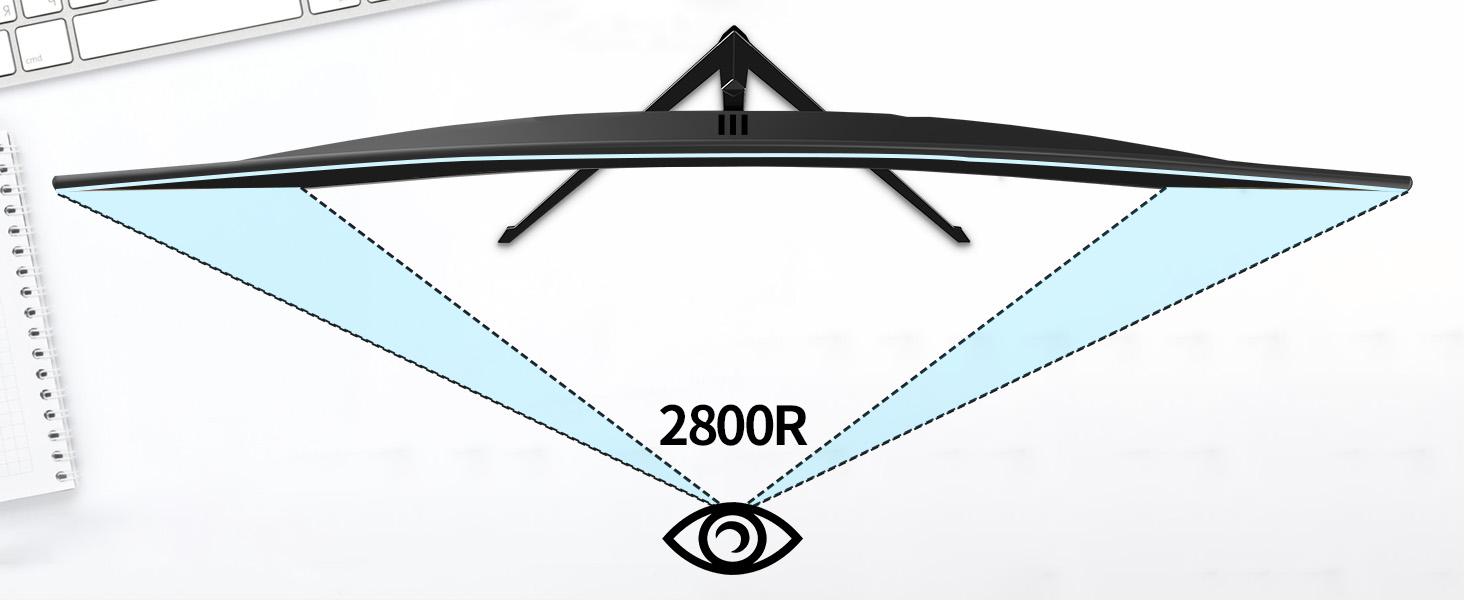 32-inch Full HD 1920 x 1080P Computer Monitor, Ultra-wide & Slightly Curved (2800R) Screen