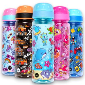 Fringoo Kids School Water Bottle 650ml Straw Water Bottle with Carry Handle 100% Leak-Proof BPA-Free School Water Bottle for Boys Very Durable