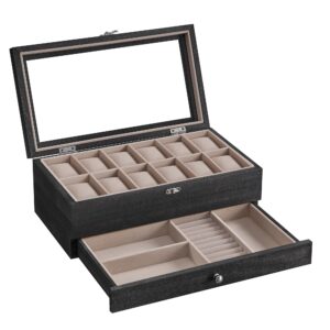 SONGMICS Watch Box with 12 Slots