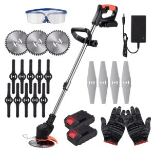 DJROLL Cordless Grass Trimmer with Charger and 2 Lithium Battery