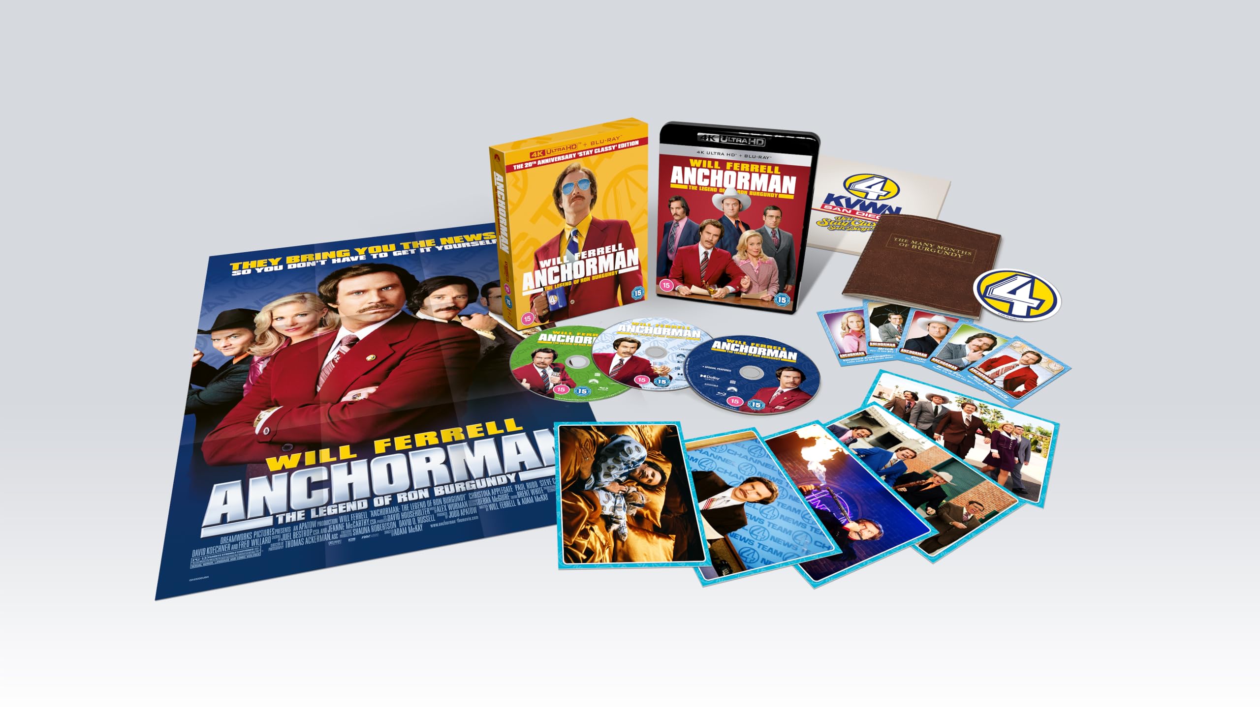 Anchorman: The Legend of Ron Burgundy 20th Anniversary 4K UHD Collector Edition [Blu-ray] [Region A & B & C]