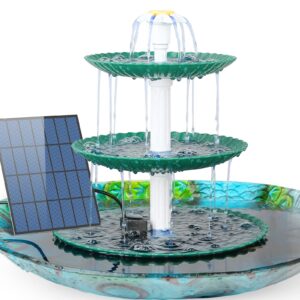 AISITIN DIY 3 Tiered Bird Bath Solar Water Fountain