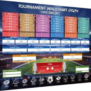 AhfuLife Euro Wall Chart 2024 for Euro Party Decorations - A1 Sizes Euro WallChart Poster - Includes 24 Teams Group Knockout Final Results Wall Calendar (Folded-1pcs